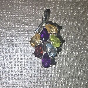 🆕️ 925 STERLING SILVER MULTI GEMSTONE PENDANT 1.50 CTW
